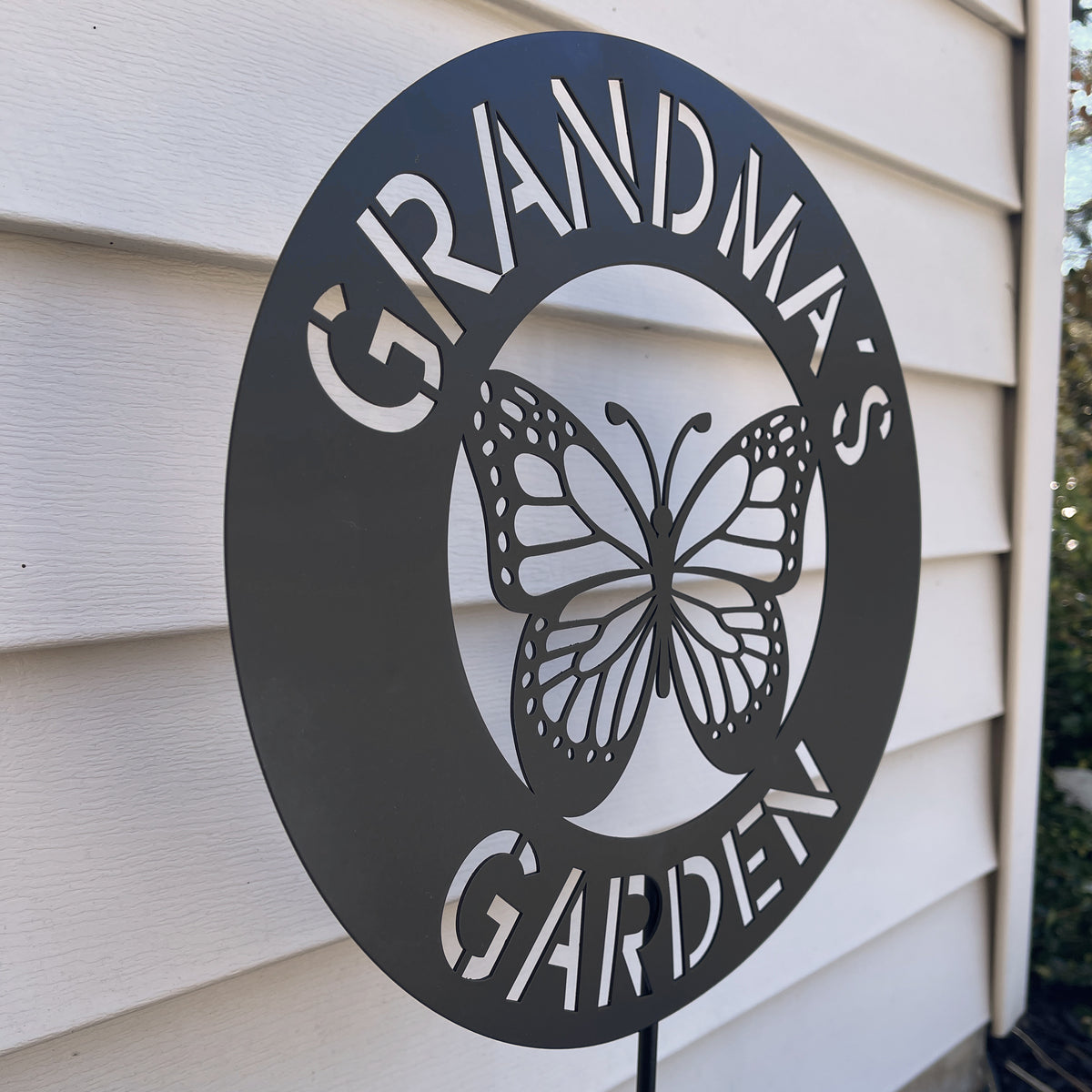Personalized Metal Garden Stake - Butterfly Garden Decor