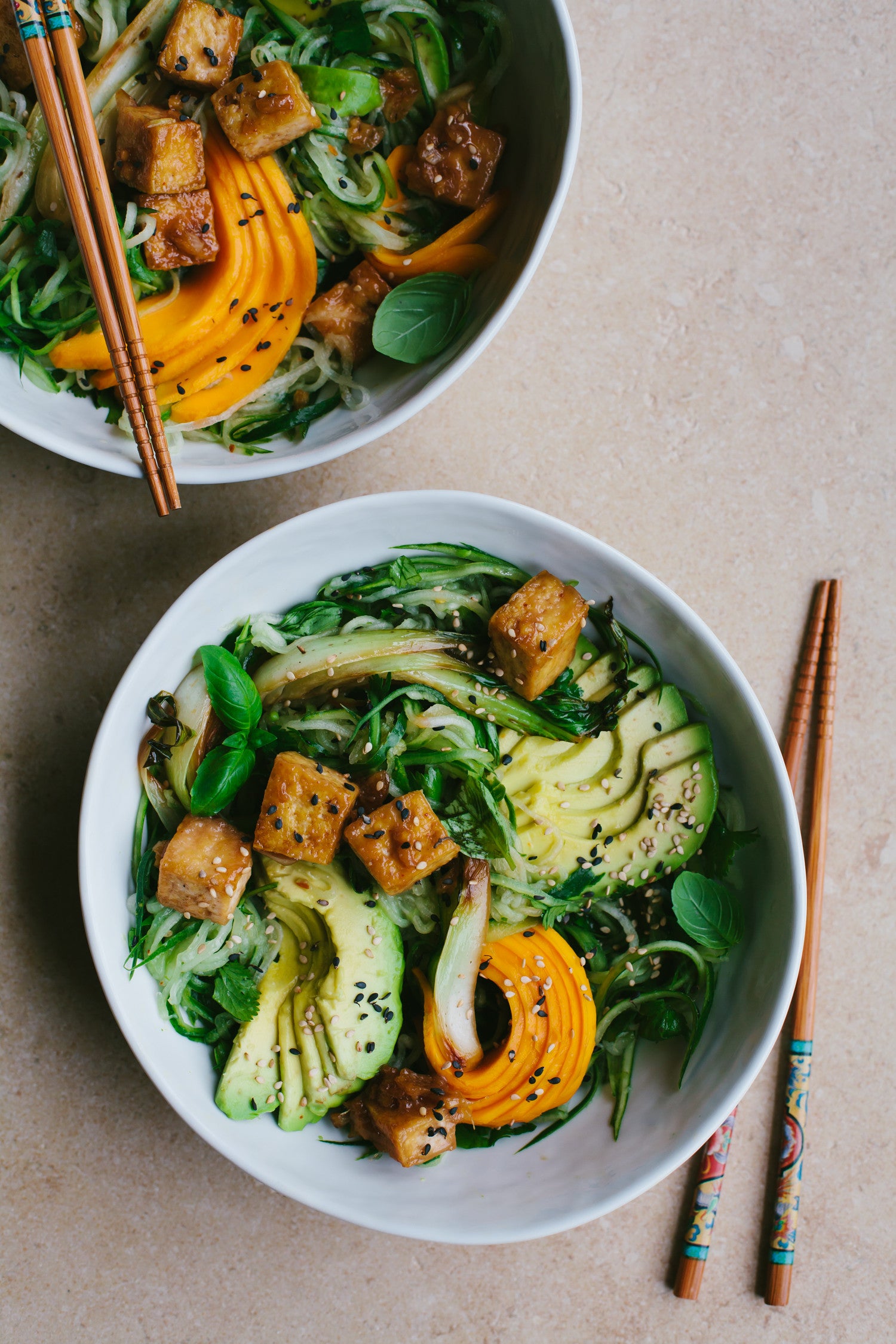 
          
            Recipe: Glazed Tofu with Limey Cucumber Noodles and Mango
          
        