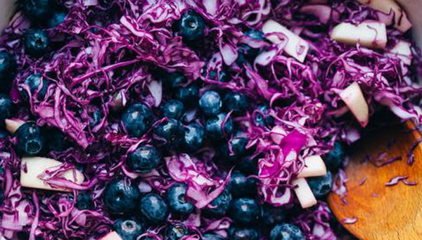 Recipe: Red Cabbage, Blueberry Apple Sauerkraut!