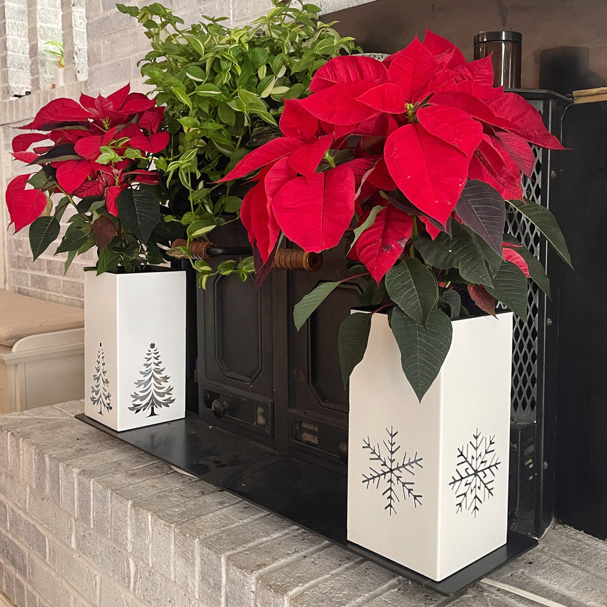 Christmas Decor - Centerpiece - Poinsettia Christmas Planter