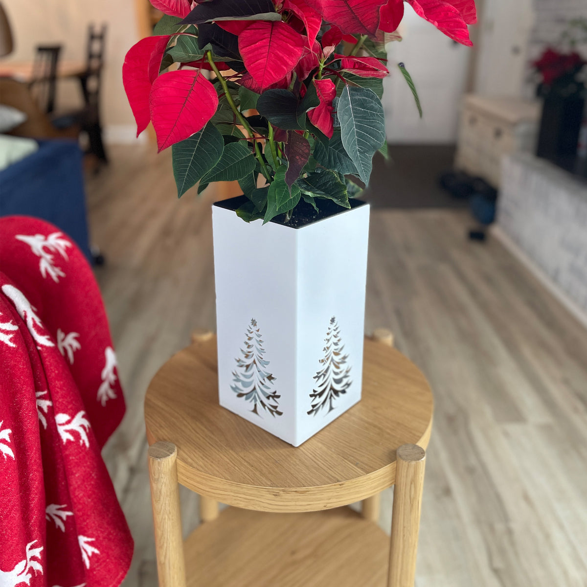 Christmas Decor - Centerpiece - Poinsettia Christmas Planter