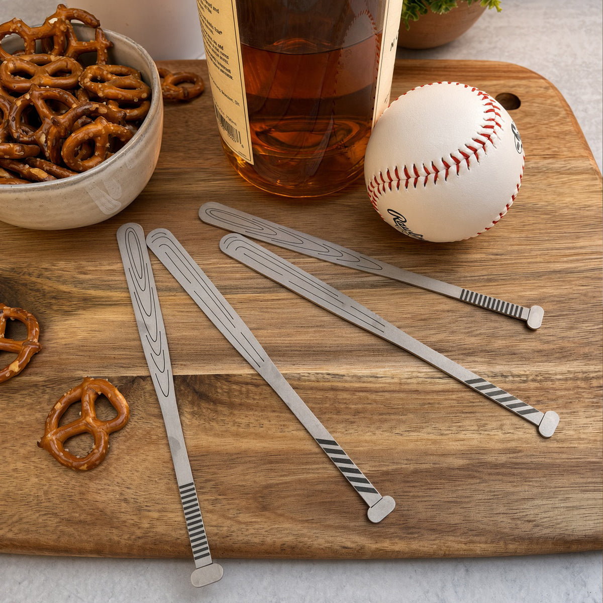 Baseball Drink Stirrers | Baseball Gifts | Set of 4