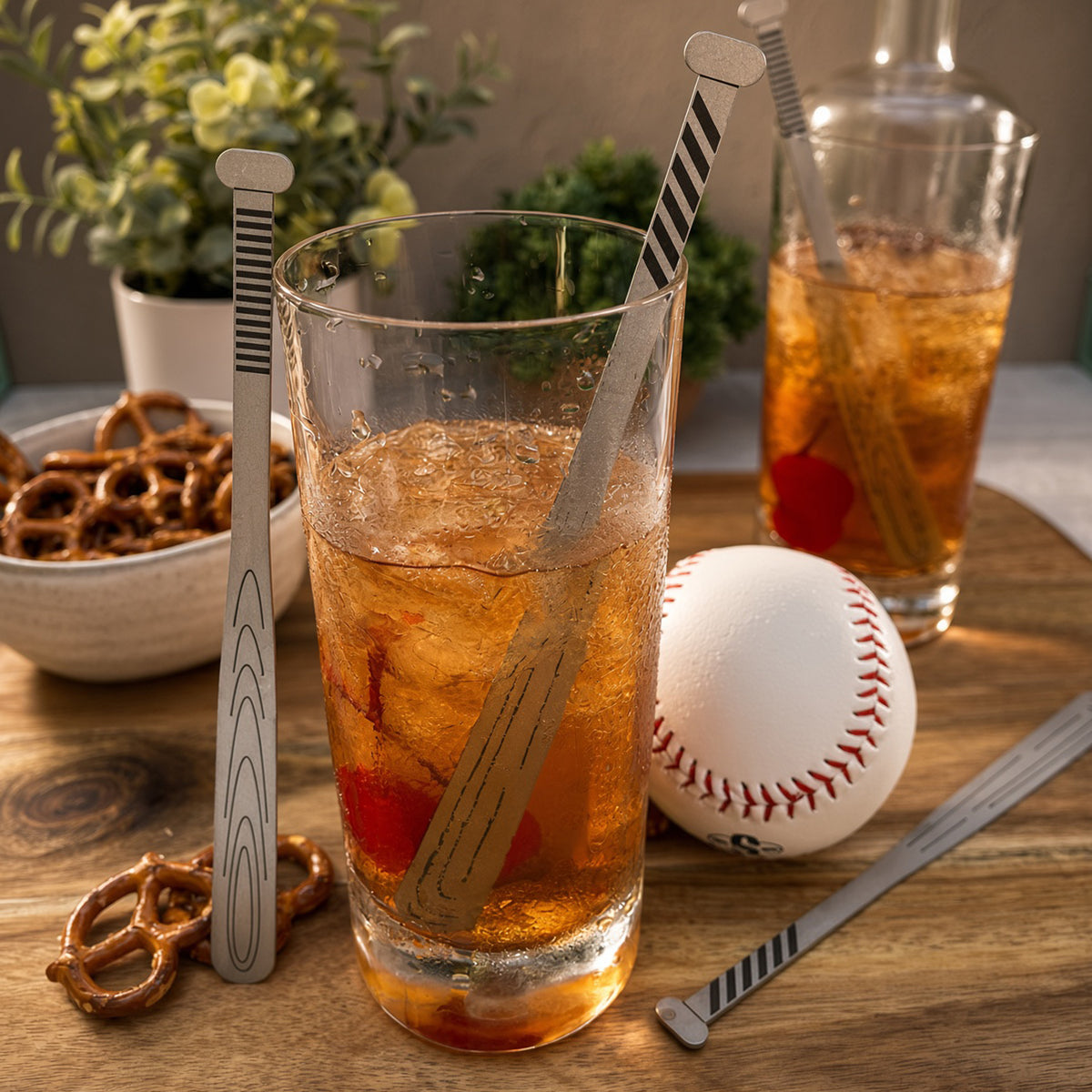 Baseball Drink Stirrers | Baseball Gifts | Set of 4