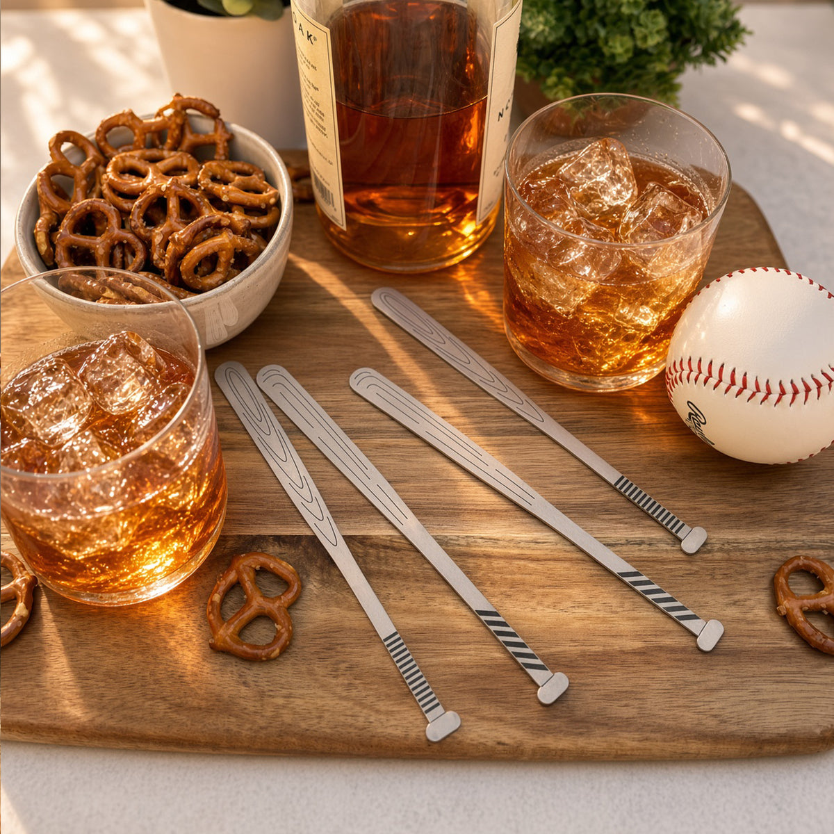 Baseball Drink Stirrers | Baseball Gifts | Set of 4