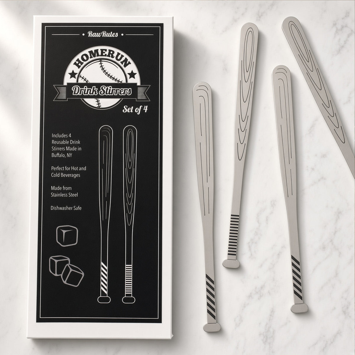 Baseball Drink Stirrers | Baseball Gifts | Set of 4