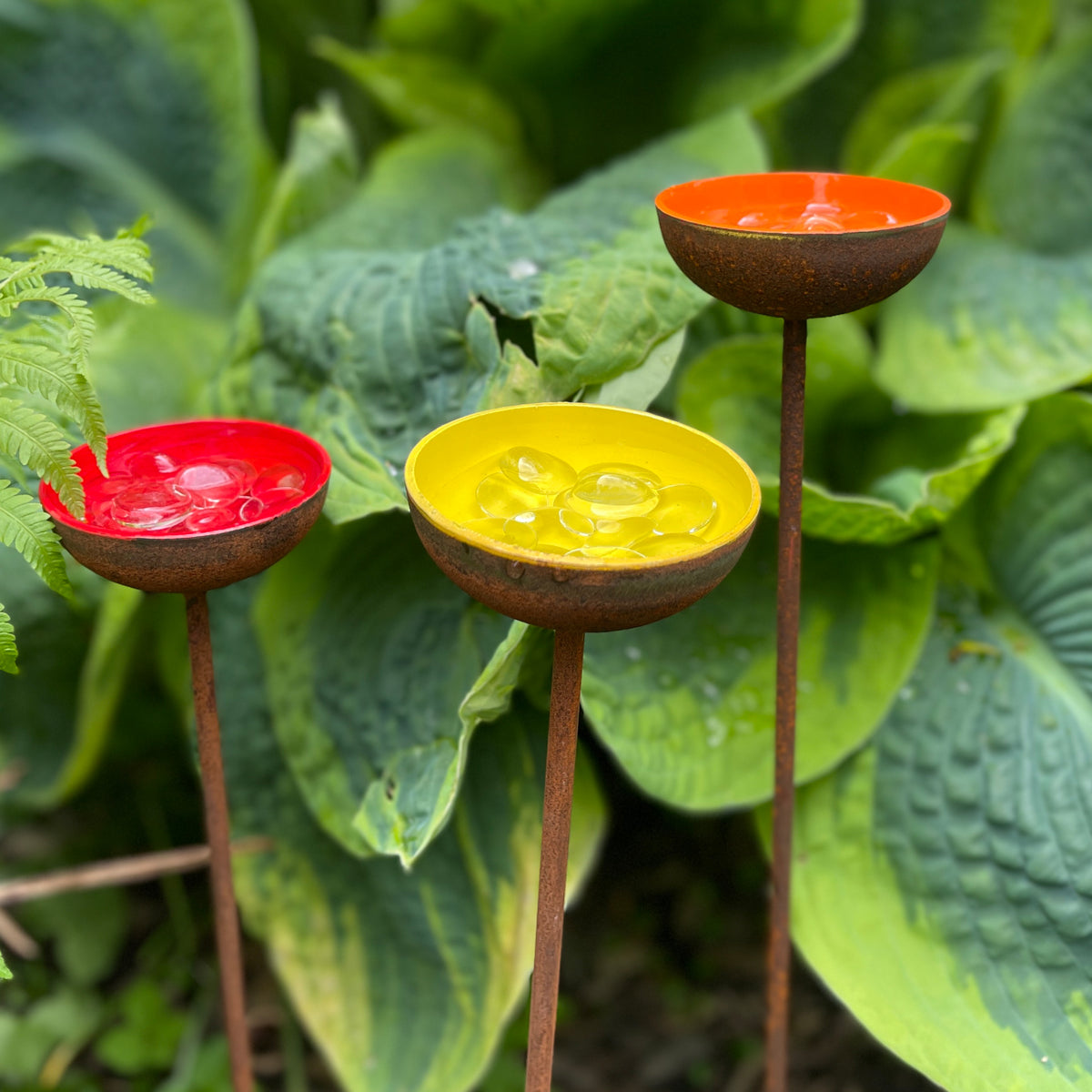 Garden Water Cup Flowers - Water Station for Butterflies &amp; Bees - SET OF 3