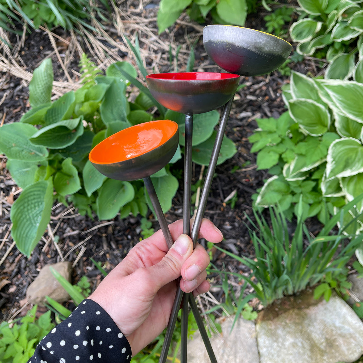 Garden Water Cup Flowers - Water Station for Butterflies &amp; Bees - SET OF 3