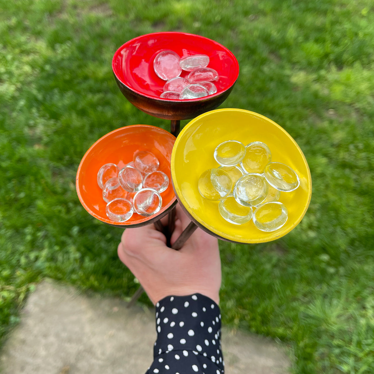 Garden Water Cup Flowers - Water Station for Butterflies &amp; Bees - SET OF 3
