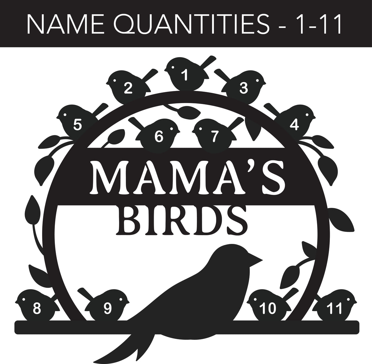 Personalized Metal Garden Stake - Mama&#39;s Birds