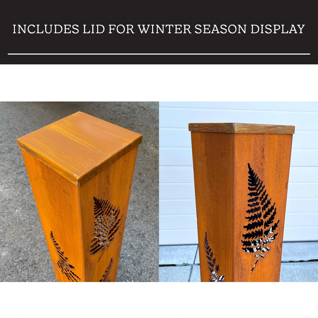 Metal Garden Planters - Fern Garden Planters with Solar Lights