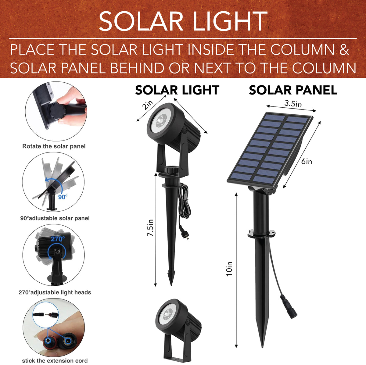 Tall Rusted Metal Number Column : Modern Address Column with Solar Light