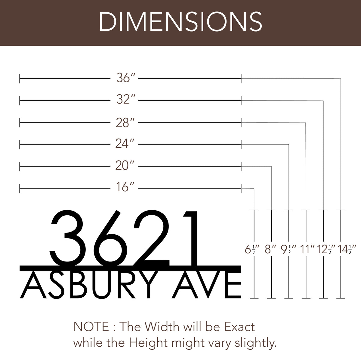 Modern Metal House Address Sign | Mid-Century