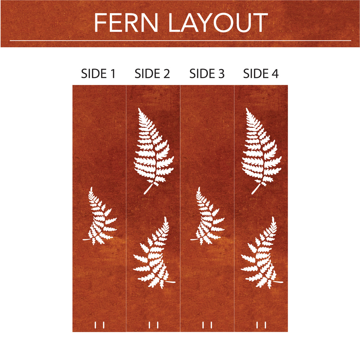 Rusted Metal Fern Garden Column | Fern Garden Art