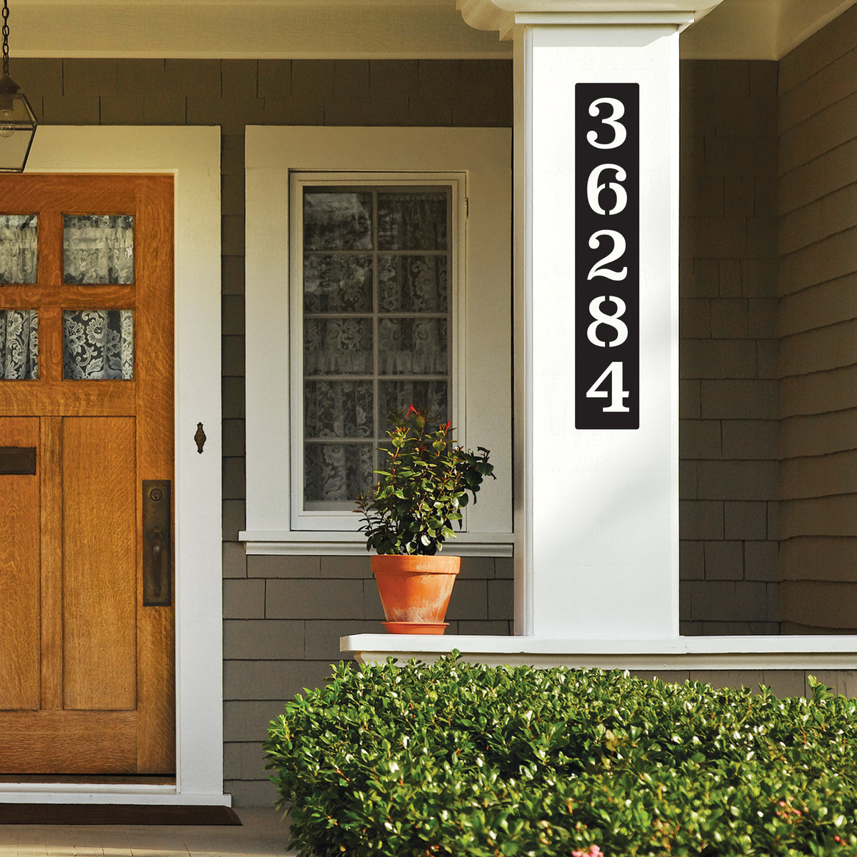 Modern Vertical Metal House Number Sign | Traditional