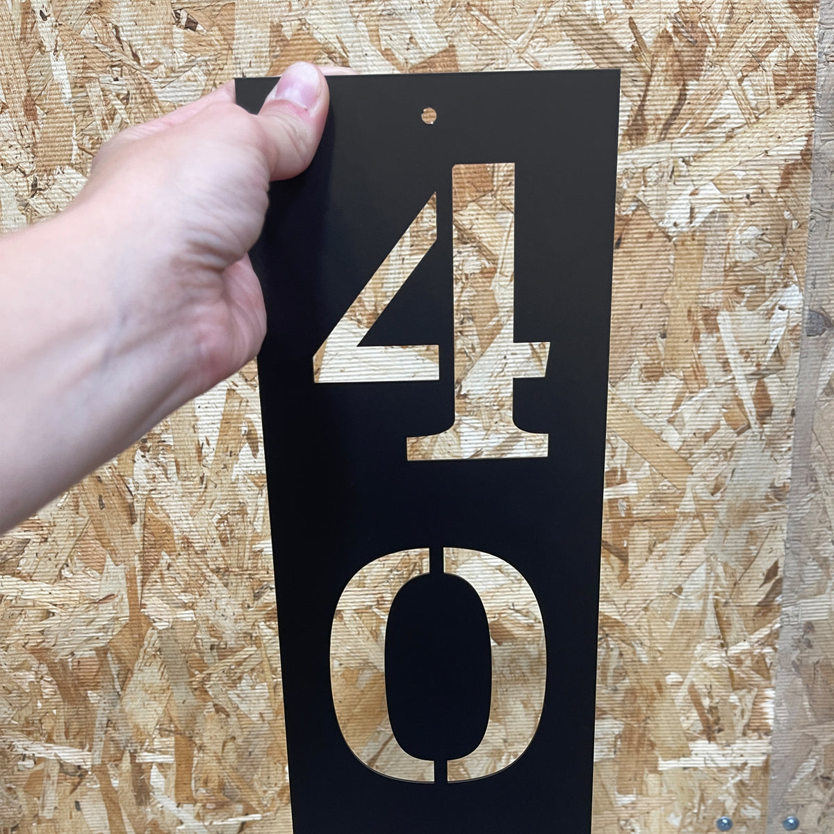 Modern Vertical Metal House Number Sign | Traditional