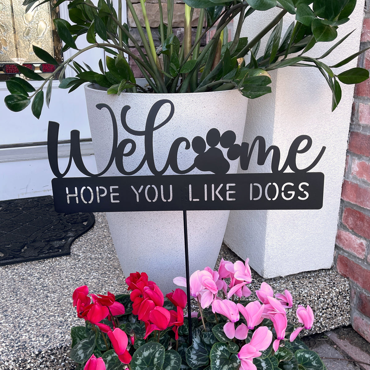 Welcome Sign - Metal Dog Sign