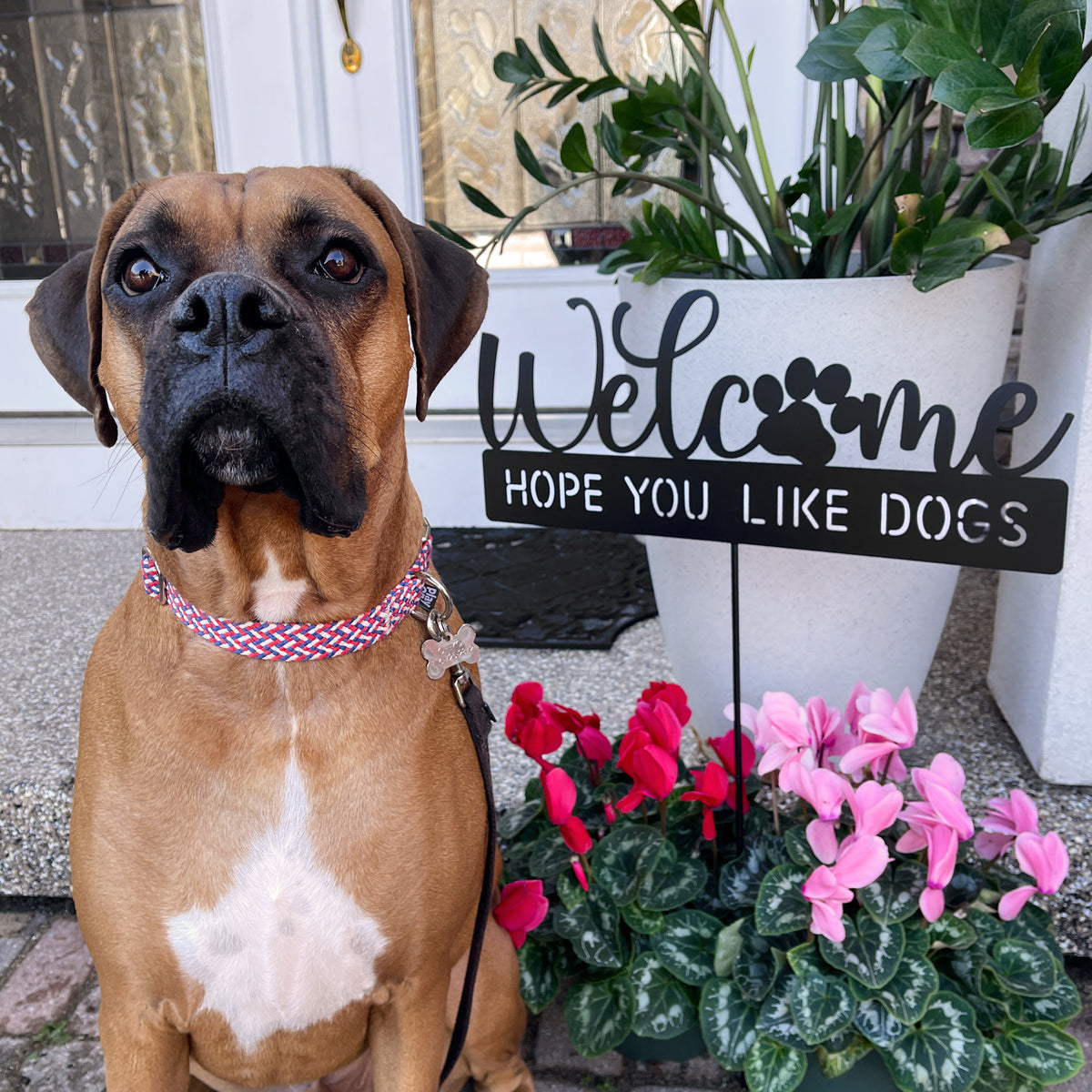 Welcome Sign - Metal Dog Sign