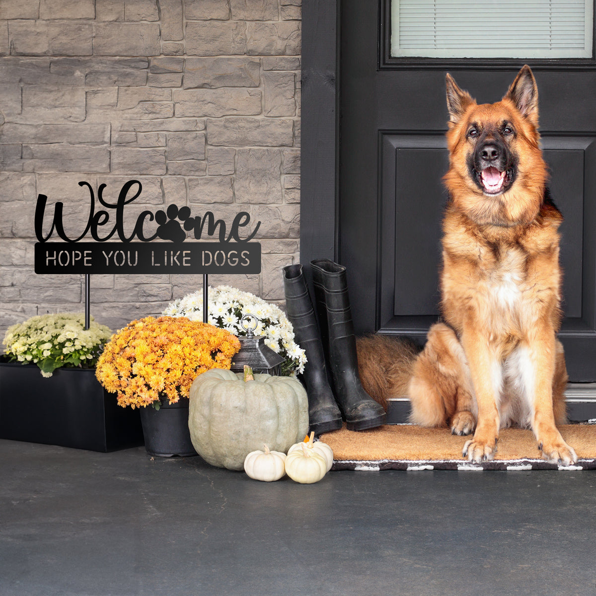 Welcome Sign - Metal Dog Sign