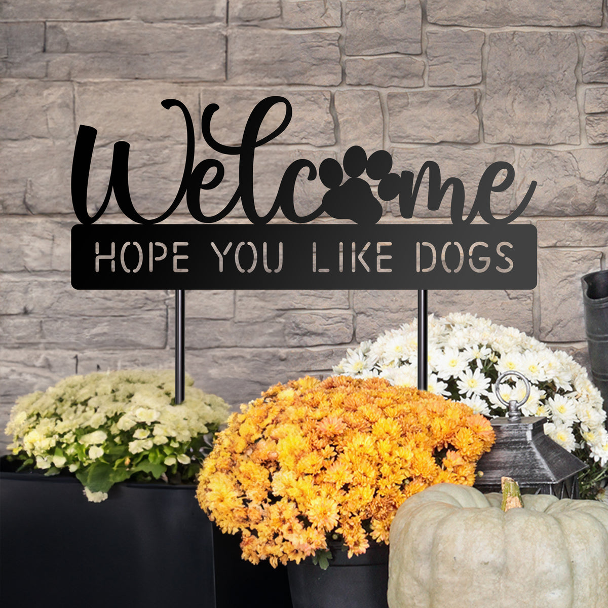 Welcome Sign - Metal Dog Sign