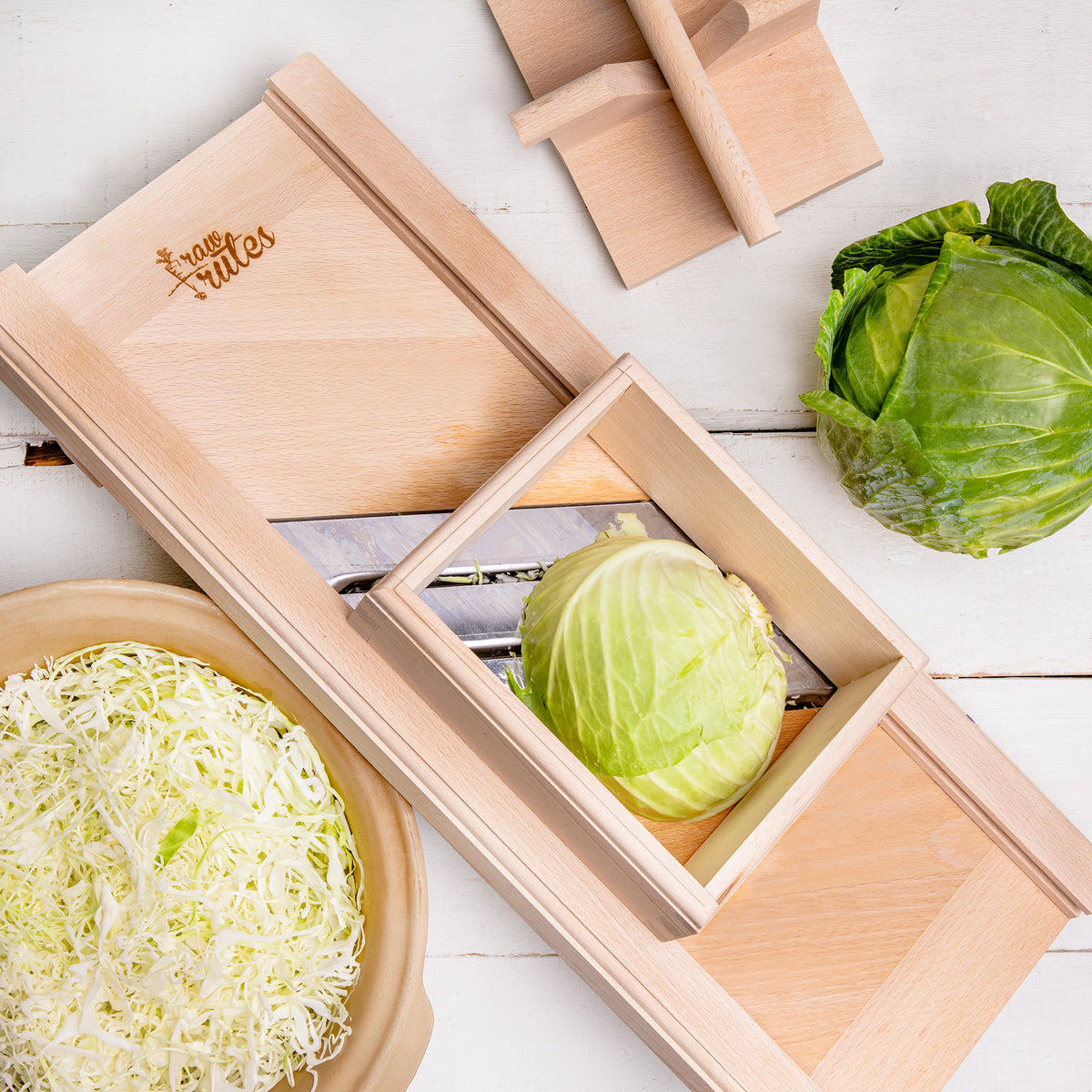 Wooden Cabbage Sauerkraut Vegetable Shredder Slicers - Made in Europe - Raw  Rutes