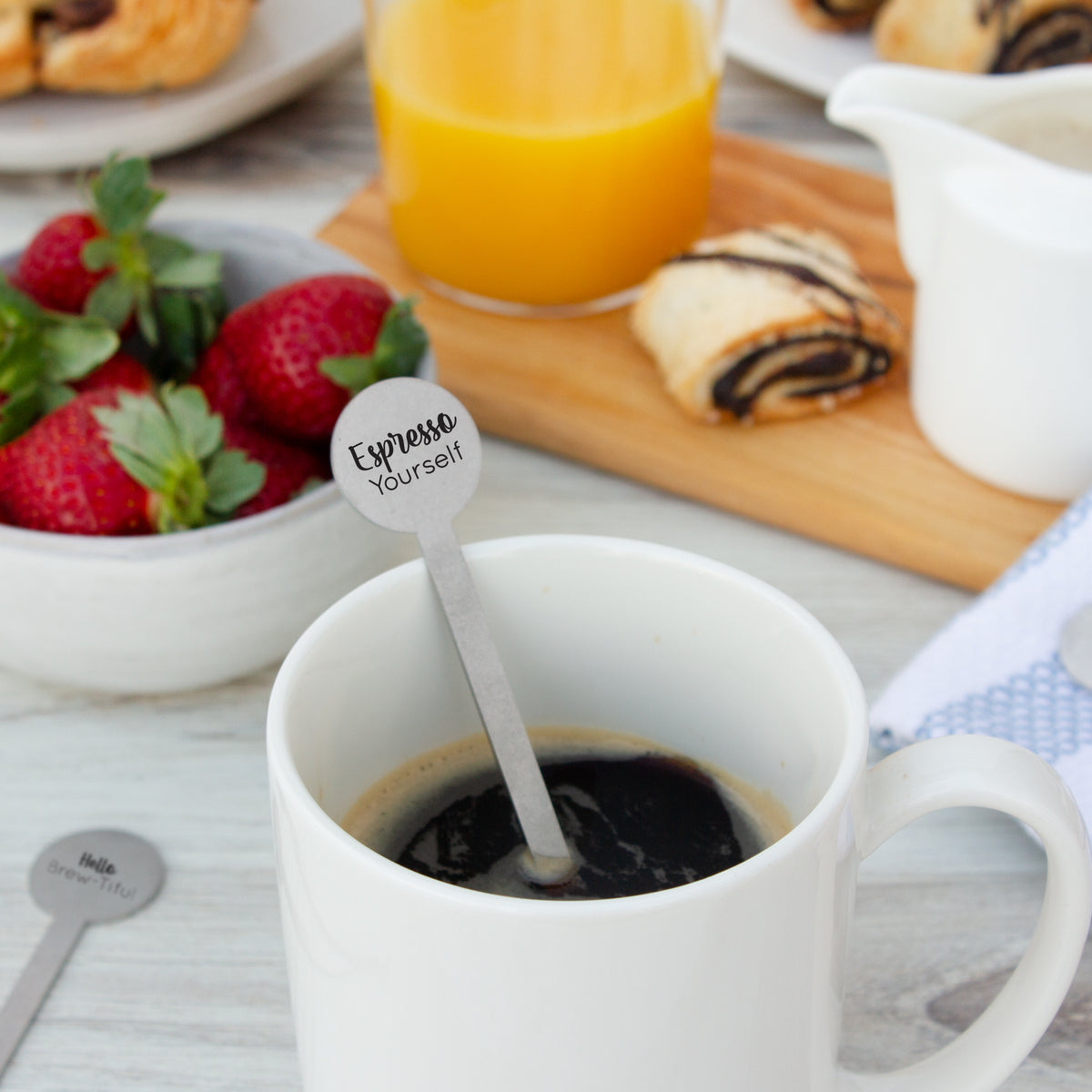 Coffee Pun Stirrers | Positive Coffee Stir Sticks | Eco Friendly | Set of 4