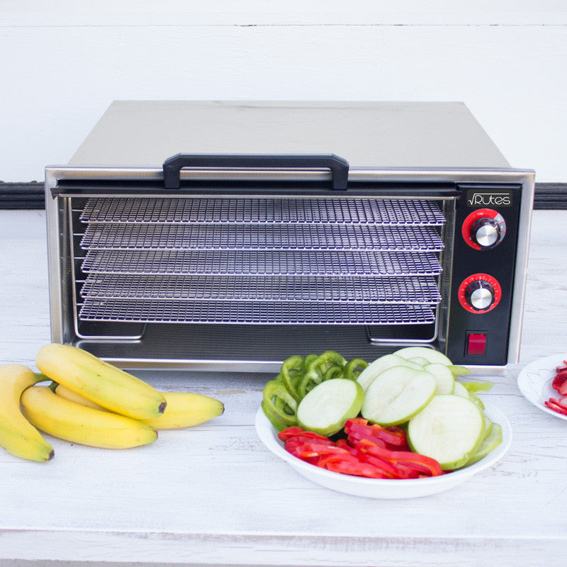 Raw Rutes - Square Rutes 5 Tray Stainless Steel Dehydrator - Eating RED Edition