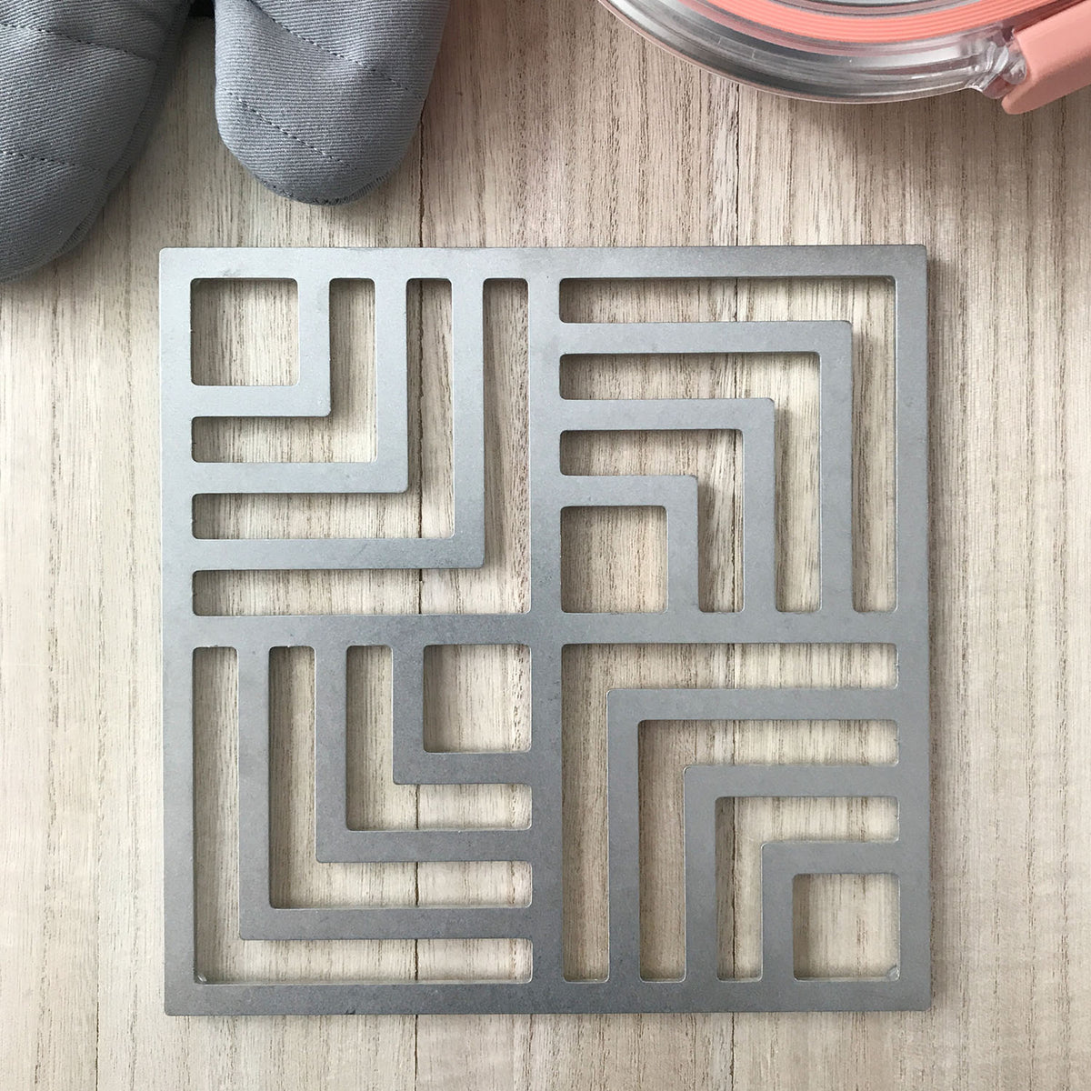 Geo Squares Trivet - Stainless Steel Geometric Trivet