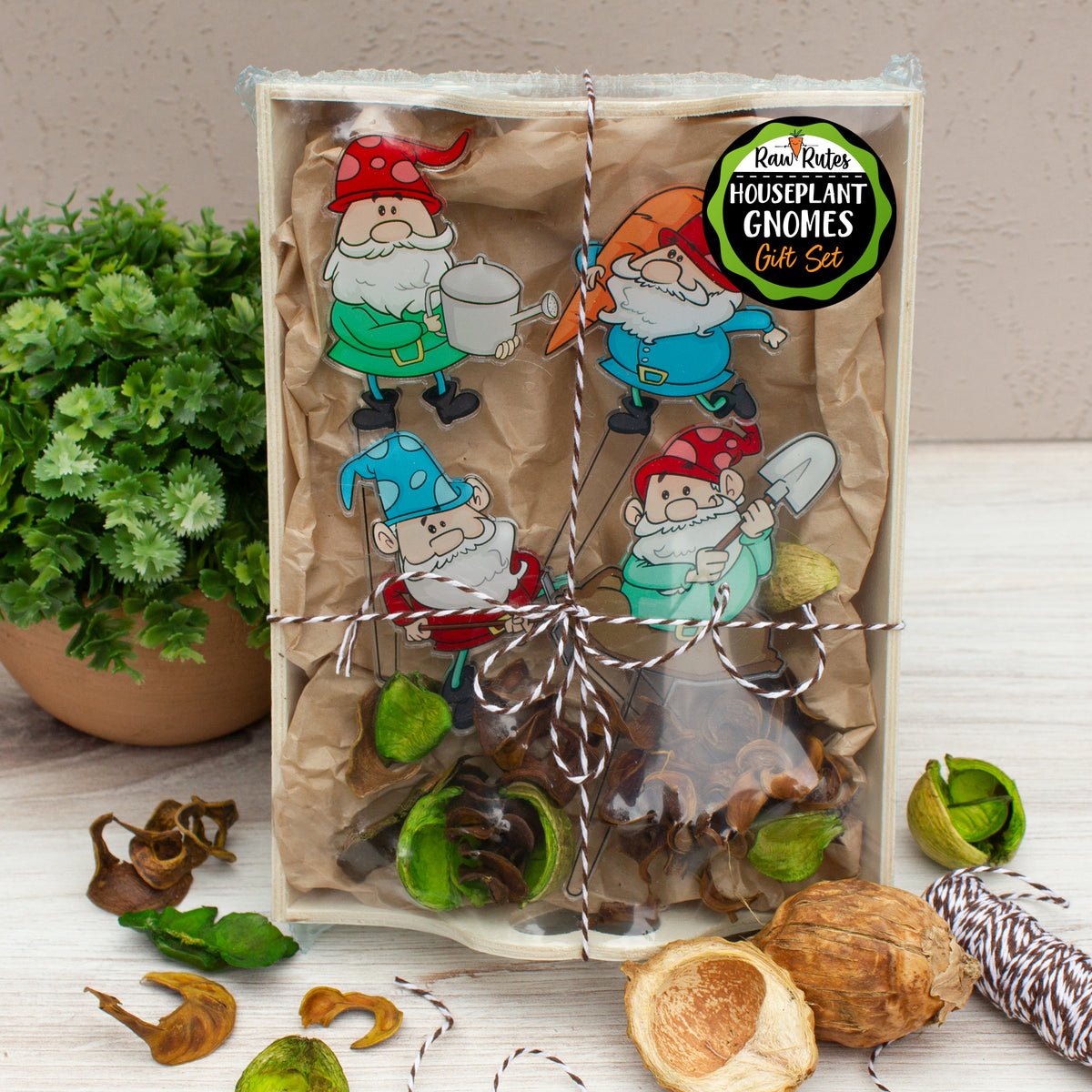 Garden Gift Box - Houseplant Gnome Markers