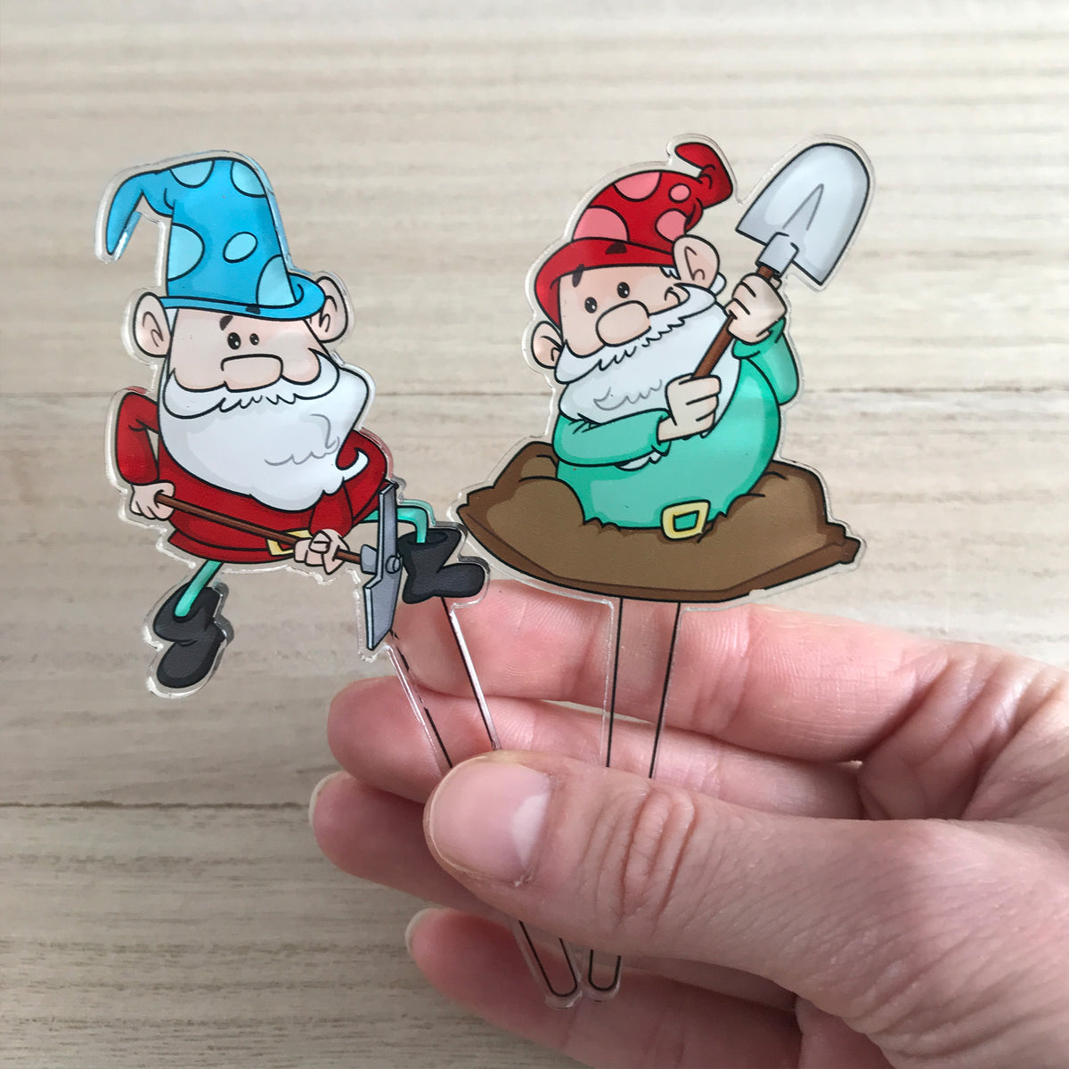 Houseplant Gnomes / Indoor Plant Markers / Digging Duo