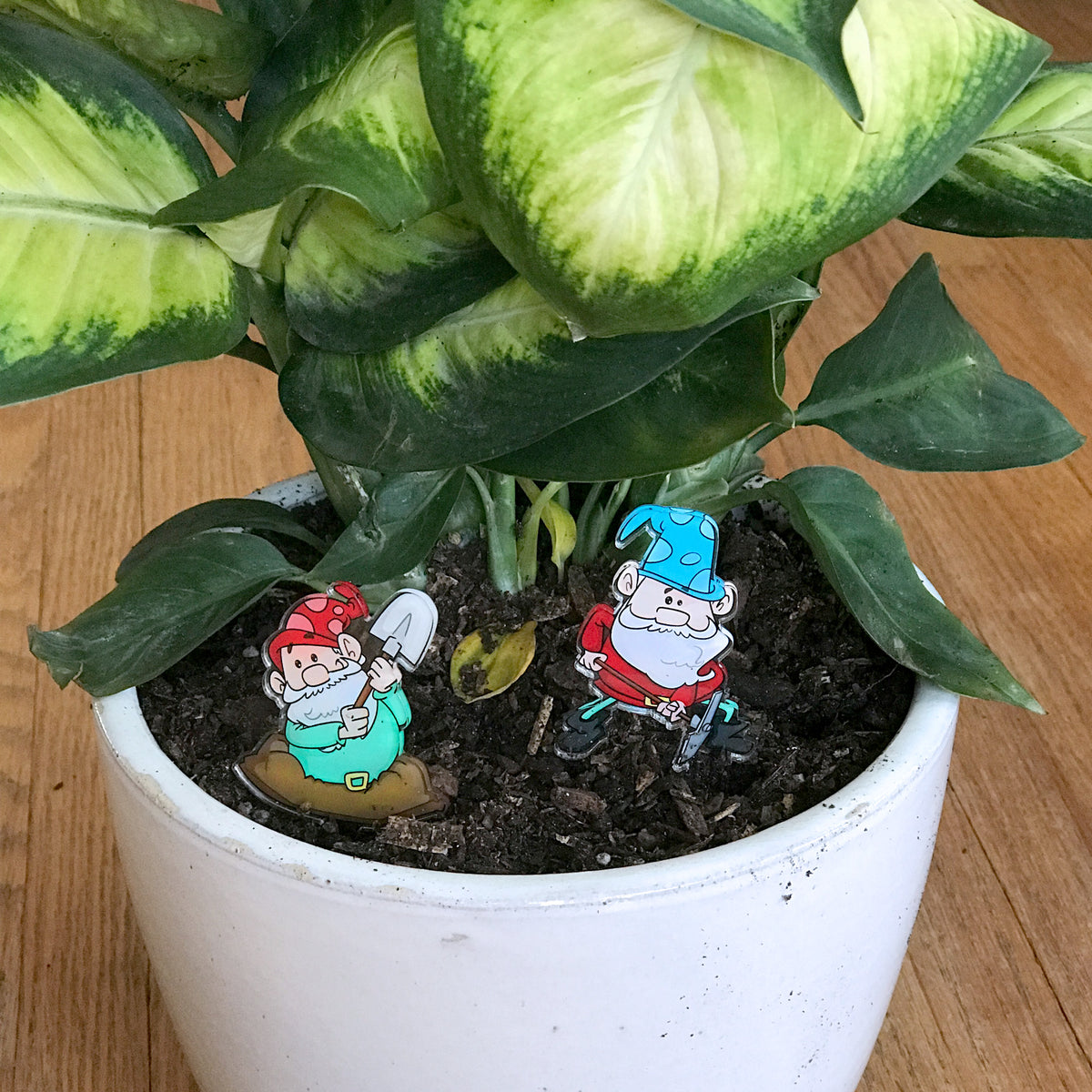 Houseplant Gnomes / Indoor Plant Markers / Digging Duo