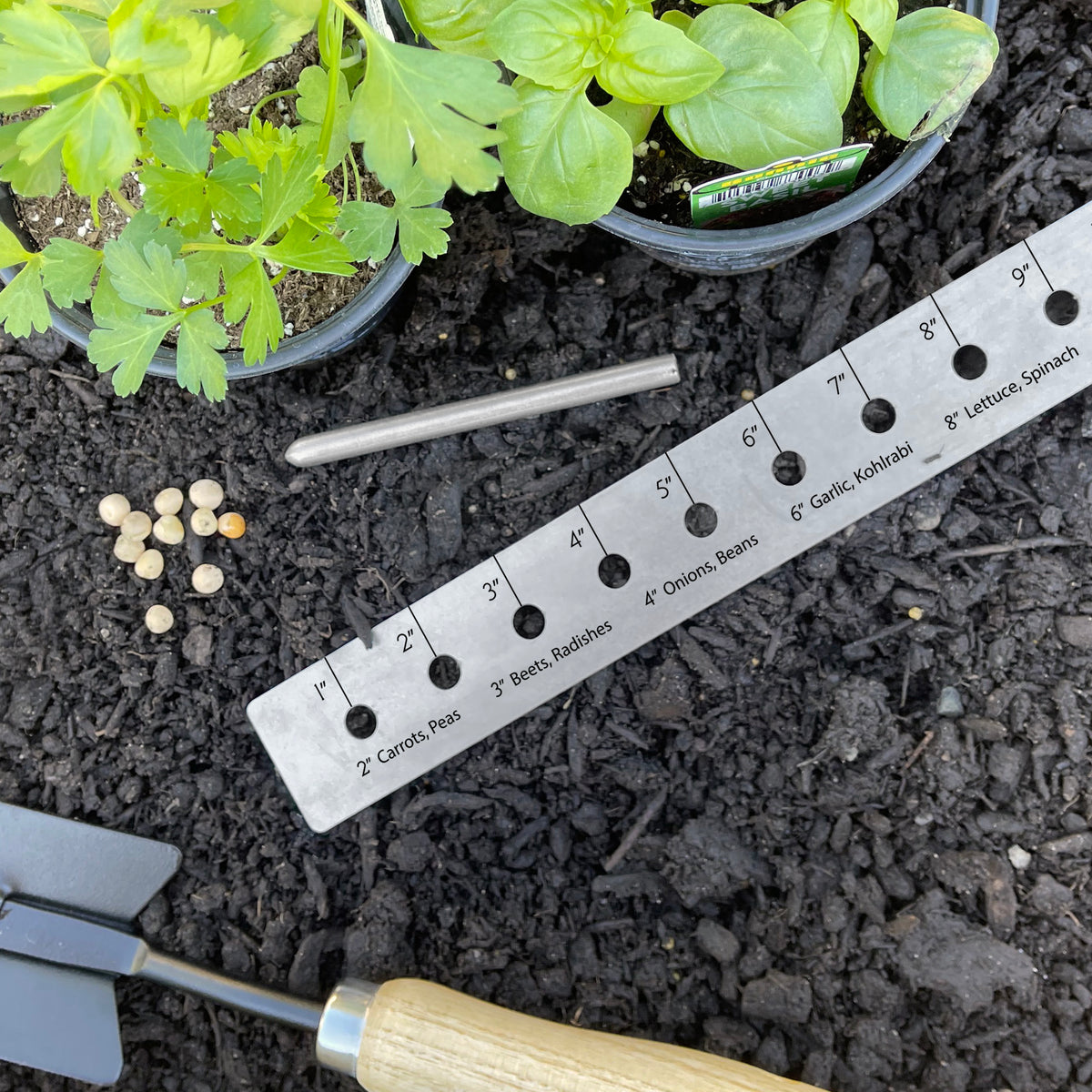 Planting Ruler Wooden Sowing Plant Seed Spacer Garden Gardener