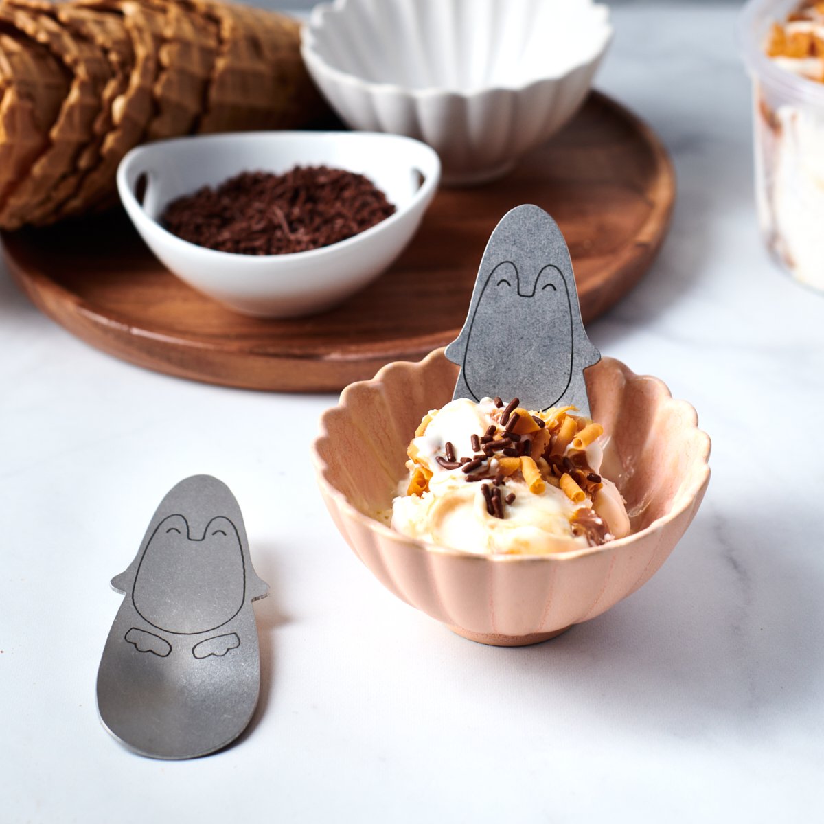 Little Penguin Ice Cream Spoons | Set of 4 | Dessert Spoons