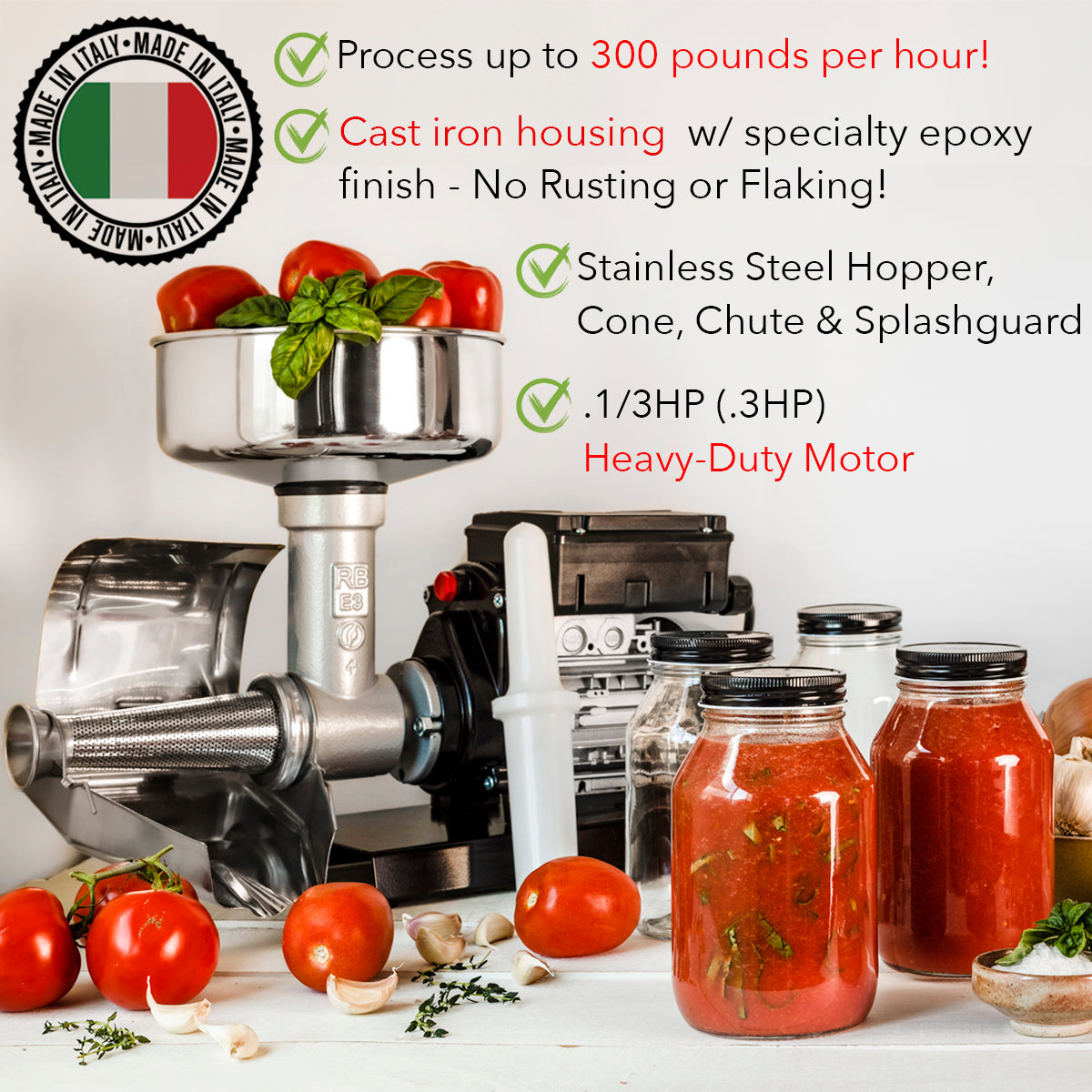 Tomato Press - Food Strainer - Tomato Sauce Maker